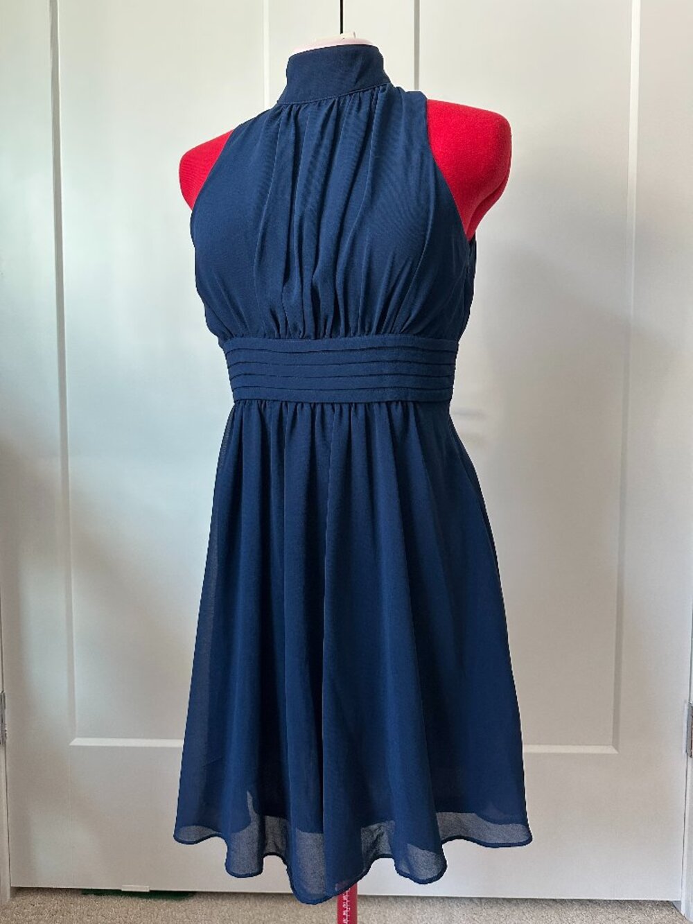 Navy mock neck flowy dress